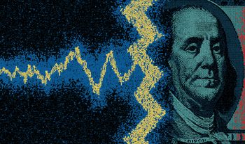 lightning bolt striking 100 dollar bill